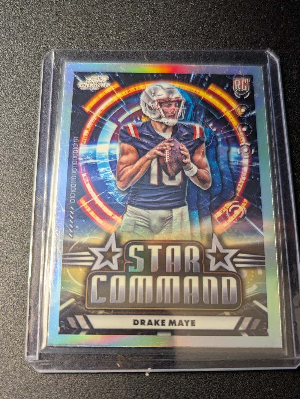 Drake Maye Star Command Football Card - Holo Blue Rookie Card